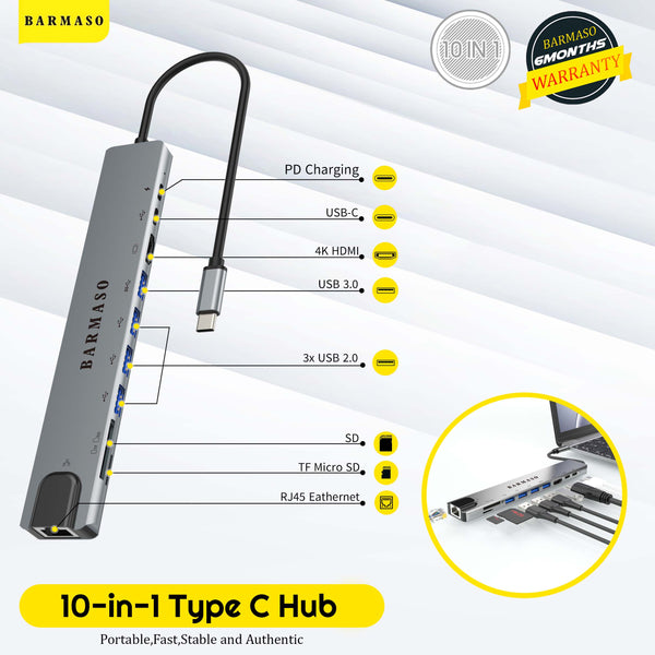 10 in 1 type c docking station