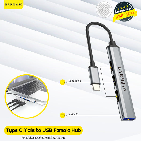 4 in 1 Hub ( Type C to USB )